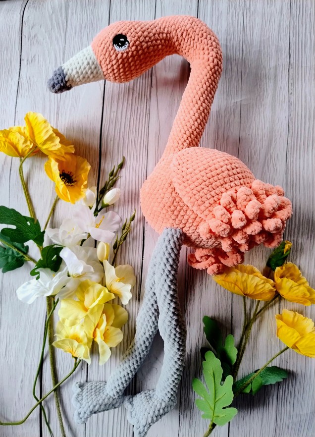 flaming na szydełku maskotka rękodzieło